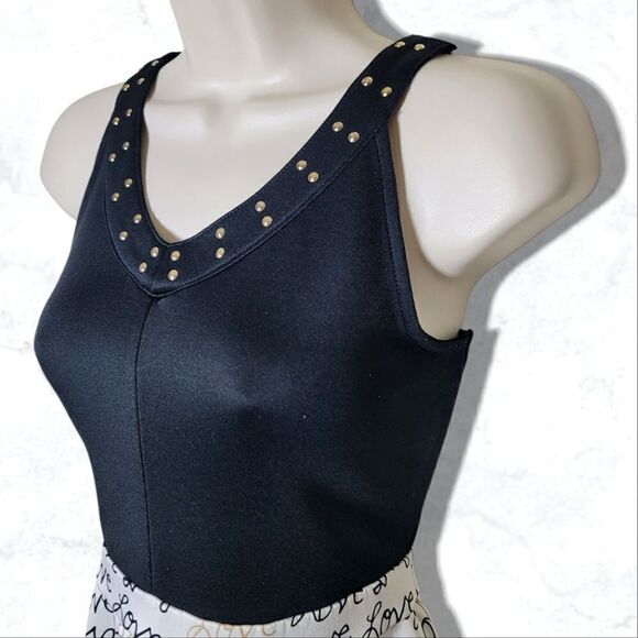 Epic Threads Love Scuba Two Tone Studded Mini Dress - Picture 3 of 6